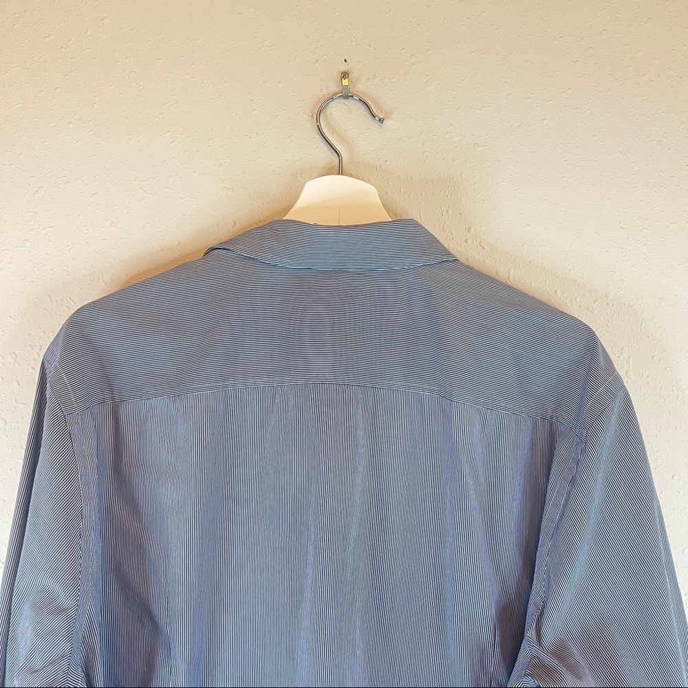 Hugo Boss Men’s Black Label Blue White Striped Shirt Sz 43/17 - Picture 10 of 13